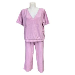 Koolaburra by UGG Sueded Jersey‎ Pullover & Pant Lounge Set Misty Mauve sz S New